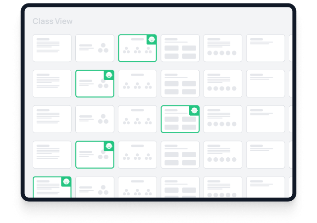 Screenshot of Classkick app showing slides of multiple students' work